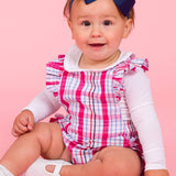Baby Girls White Ruffle Peter Pan Collar Long Sleeve Knit Bodysuit