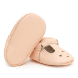 Mary Jane Baby Moccasins - Leather Baby Shoes (Desert Rose)