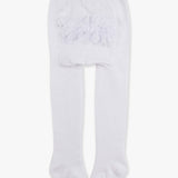 Girls White Footed RuffleButt Tights