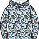 Boys Fish Camo Catch Performance Hooded Shirt