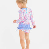 Sparkle Shimmer On Long Sleeve One Piece Rash Guard