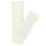 Girls Ivory Footless Ruffle Tights