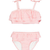 Bubblegum Pink Seersucker Seersucker Bow Ruffle Bikini