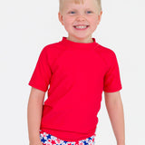 Vintage Red Short Sleeve Rash Guard