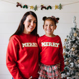 Merry Patch Christmas Sweatshirt - Kids Holiday Sweatshirt