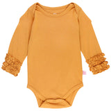 Baby Girls Honey Ruffled Long Sleeve Layering Bodysuit