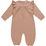 LONG SLEEVE MIRA KNIT ROMPER || HEATHERED ROSE