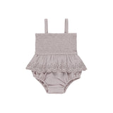 SMOCKED SKIRTED ROMPER || LAVENDER