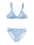 POWDER BLUE SUSTAINABLE STRIPE FRILLED BIKINI