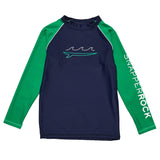 NAVY WAVE LS RASH TOP
