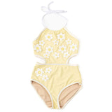 1pc - crochet halter - butter daisy