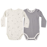 RIBBED BODYSUIT, 2 PACK SLATE MICROSTRIPE, CELESTIAL