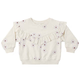 RUFFLE FLEECE SWEATSHIRT BLUE DAISY